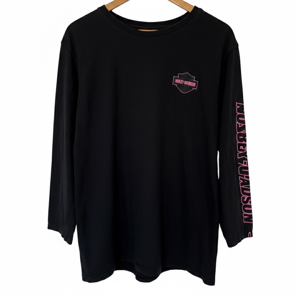 🔴 Vtg 2010 Harley Davidson Made in USA Pink Logo Graphic T-Shirt XL Unisex